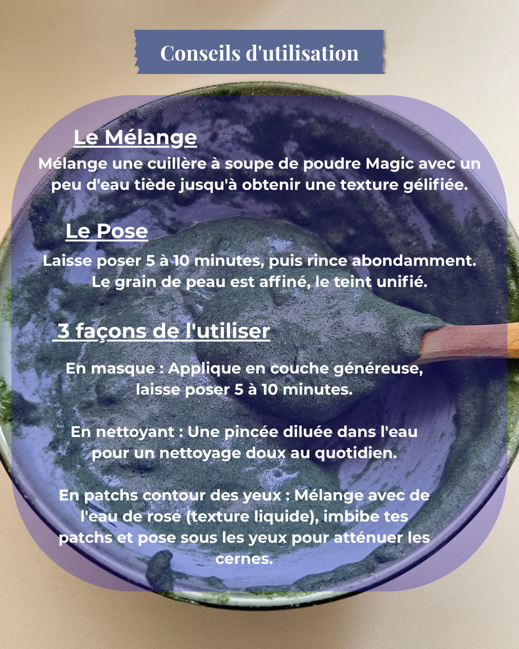 Résultat avant/après application du masque MAGIC